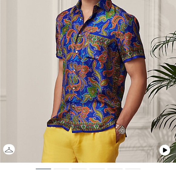 NEW WITH TAGS - Ralph Lauren - Paisley Silk Shirt - XL - Picture 11 of 11